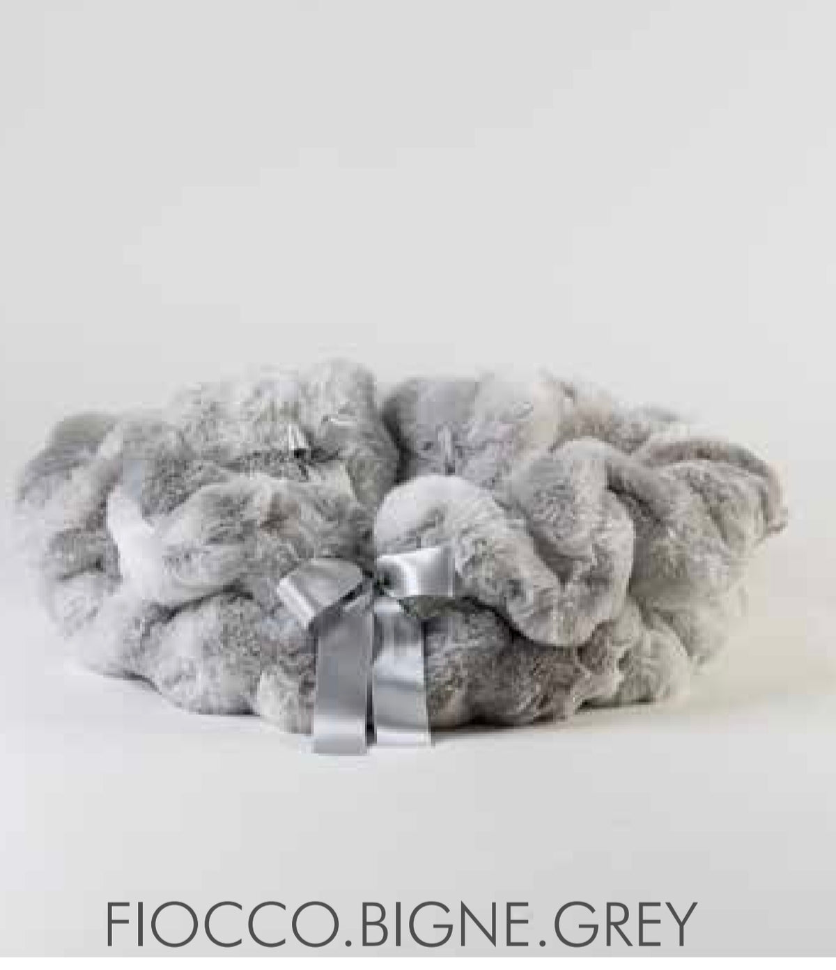 Fiocco bignè cuccia rotonda grey