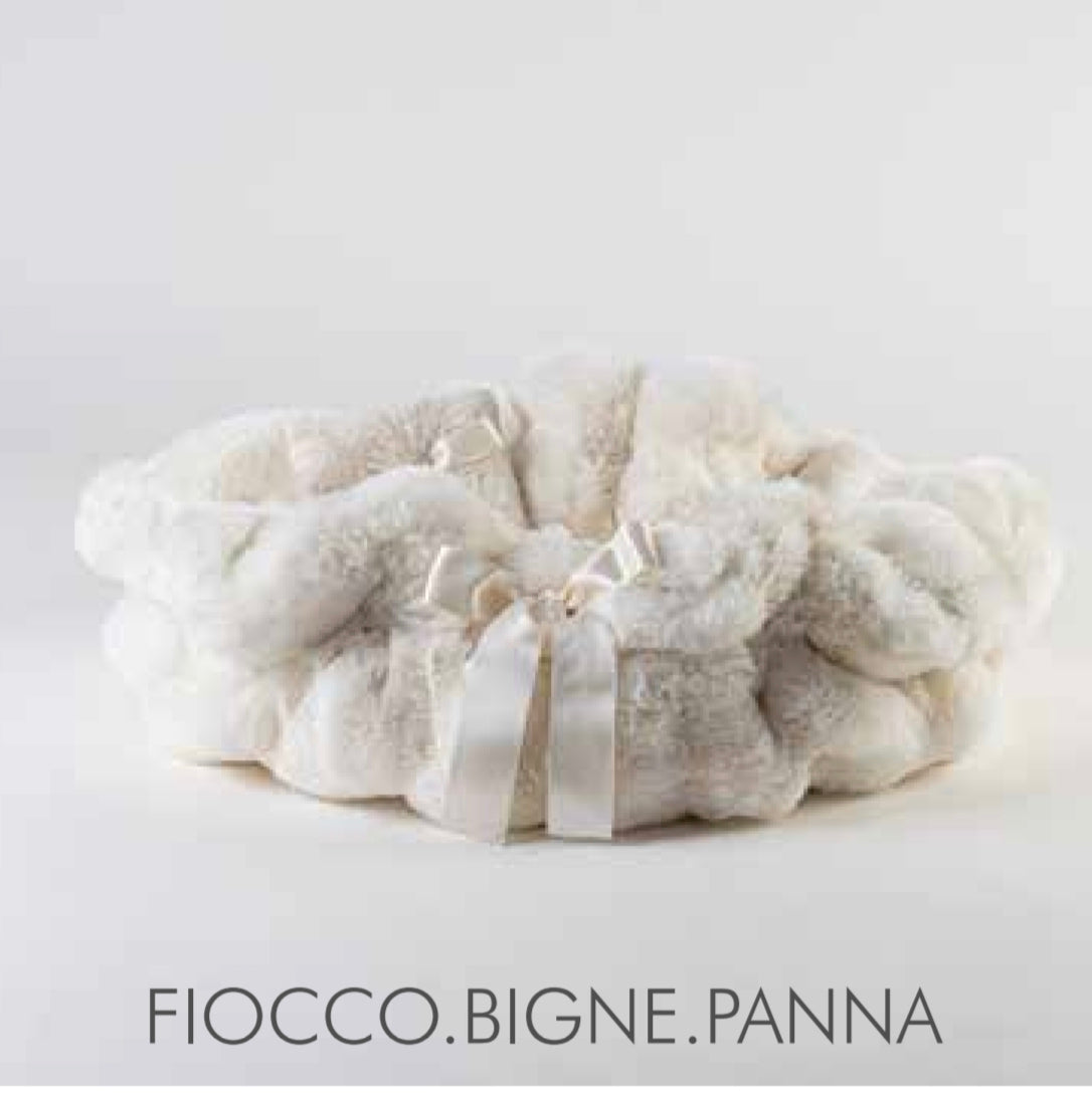 Fiocco bignè cuccia rotonda panna