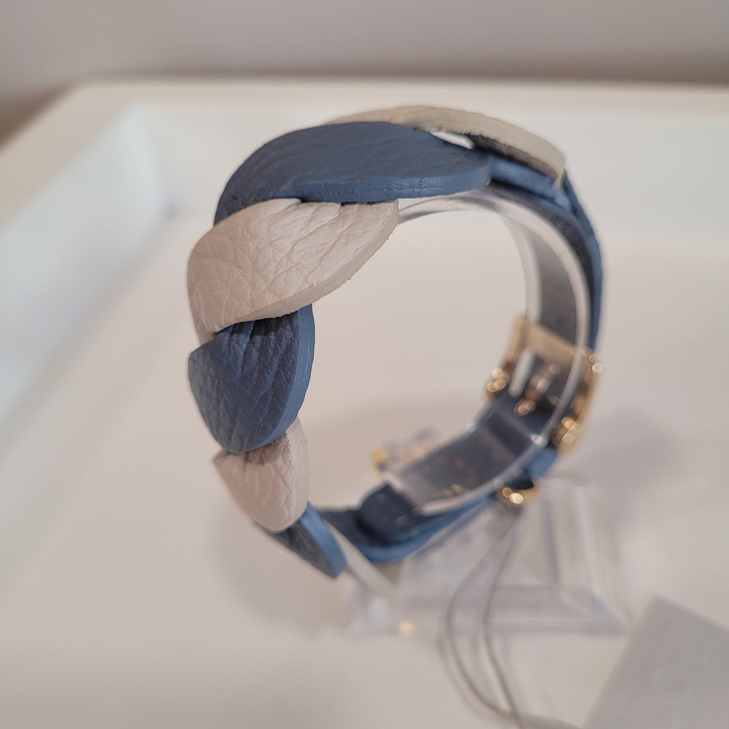 Collare in nappa Burro/Stone Blue