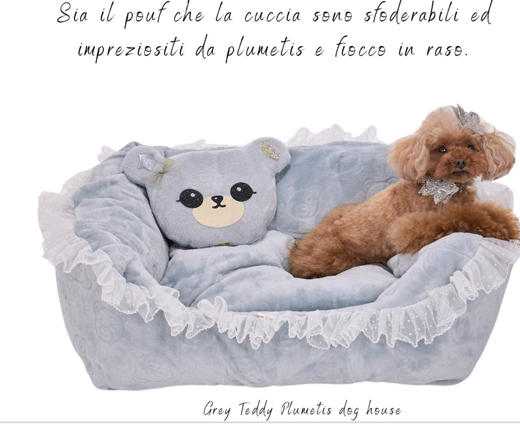 Grey teddy plumetis dog house Teo I'm Cool