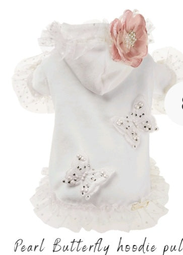 Pearl butterfly hoodie pull