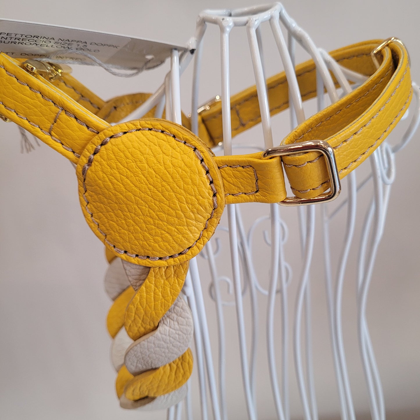 Pettorina doppio intreccio Burro/Yellow