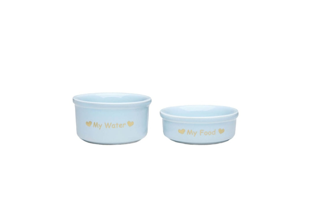Set ciotole in ceramica baby blue