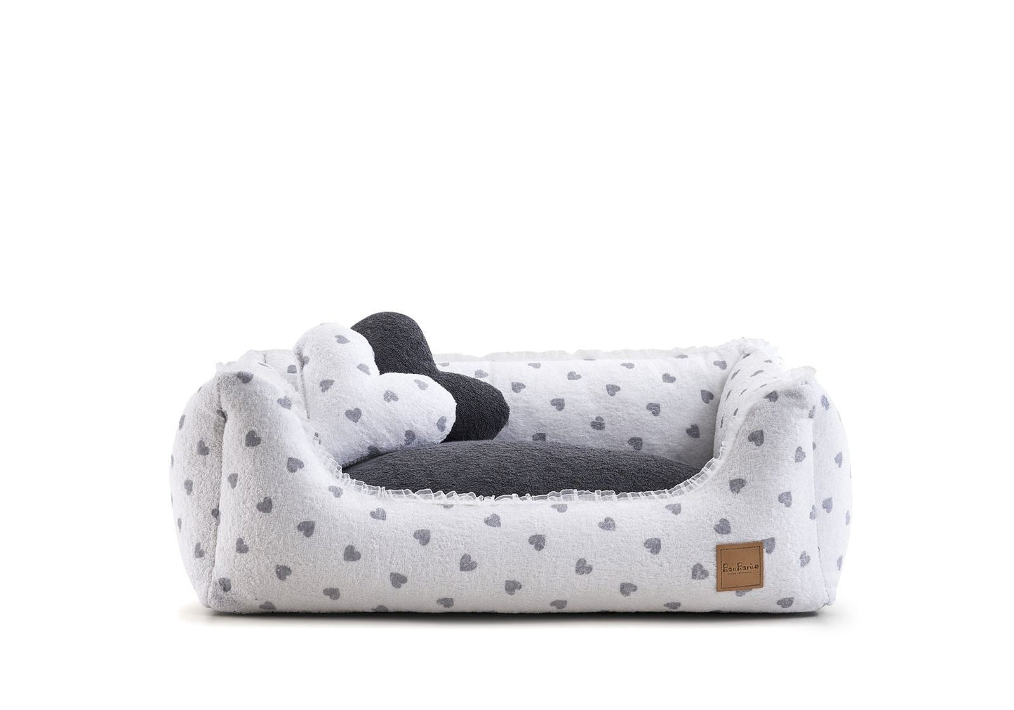 Bau Baru Dog Bed I Love Gray Heart