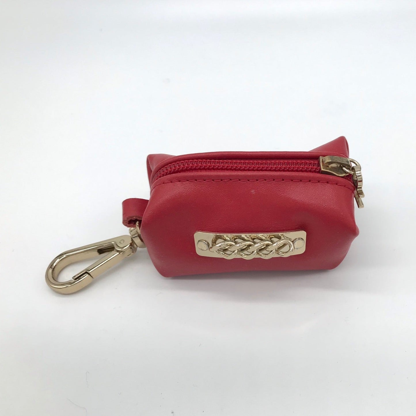 Pochette en cuir avec chaîne en or Rouge