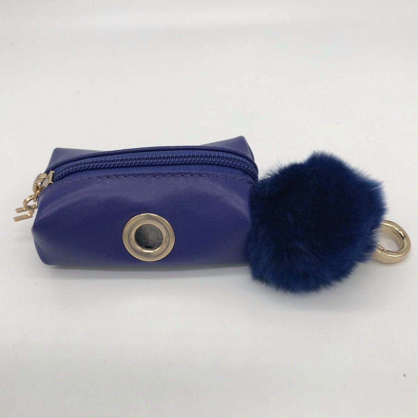 Pochette en cuir Pompon Bleu
