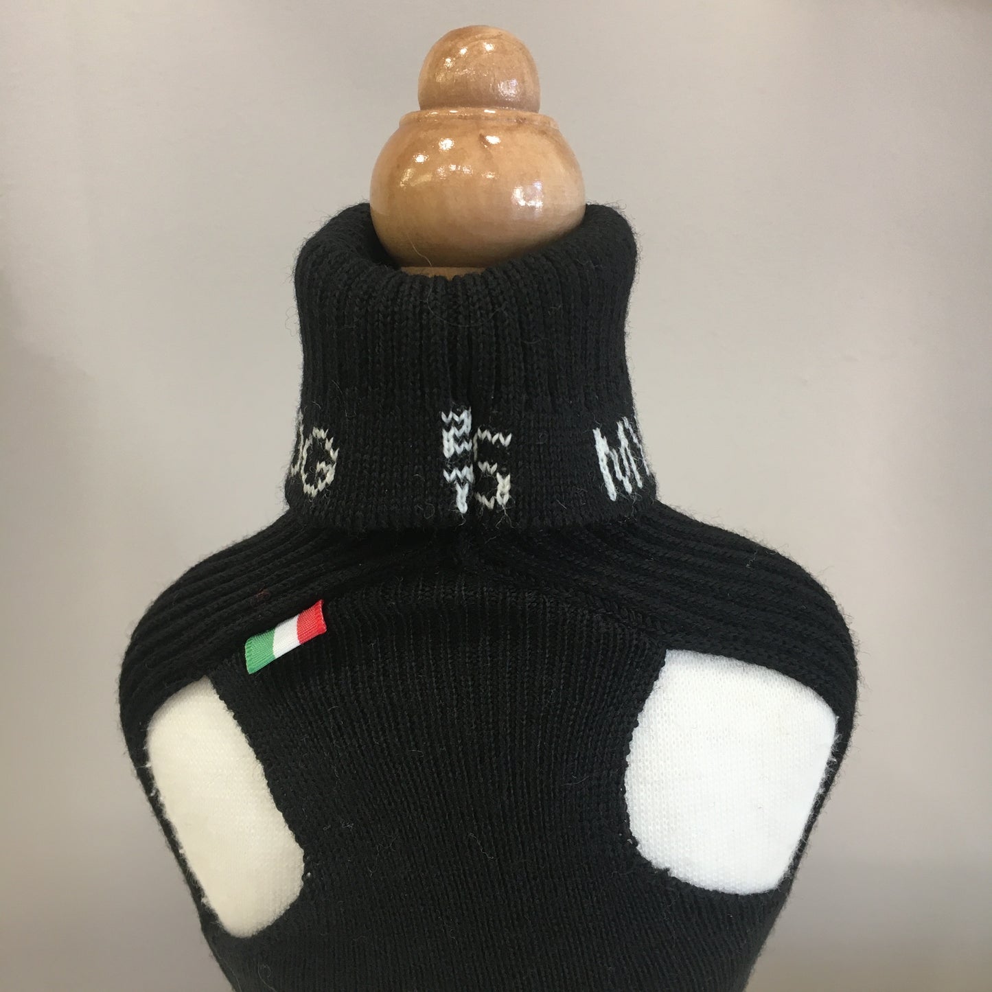 Black Wool Tubular Sweater