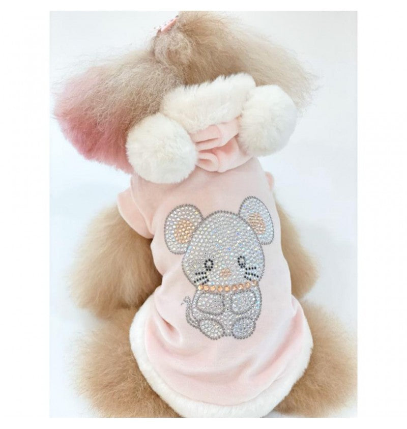 Sweat TopoMio Diamond Furry Pull Rose