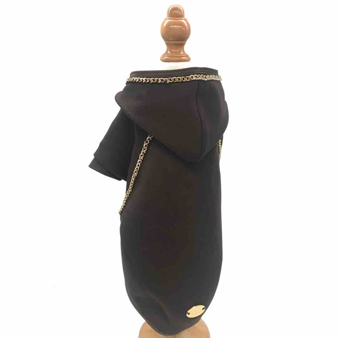 Sweatshirt Marron avec chaîne dorée