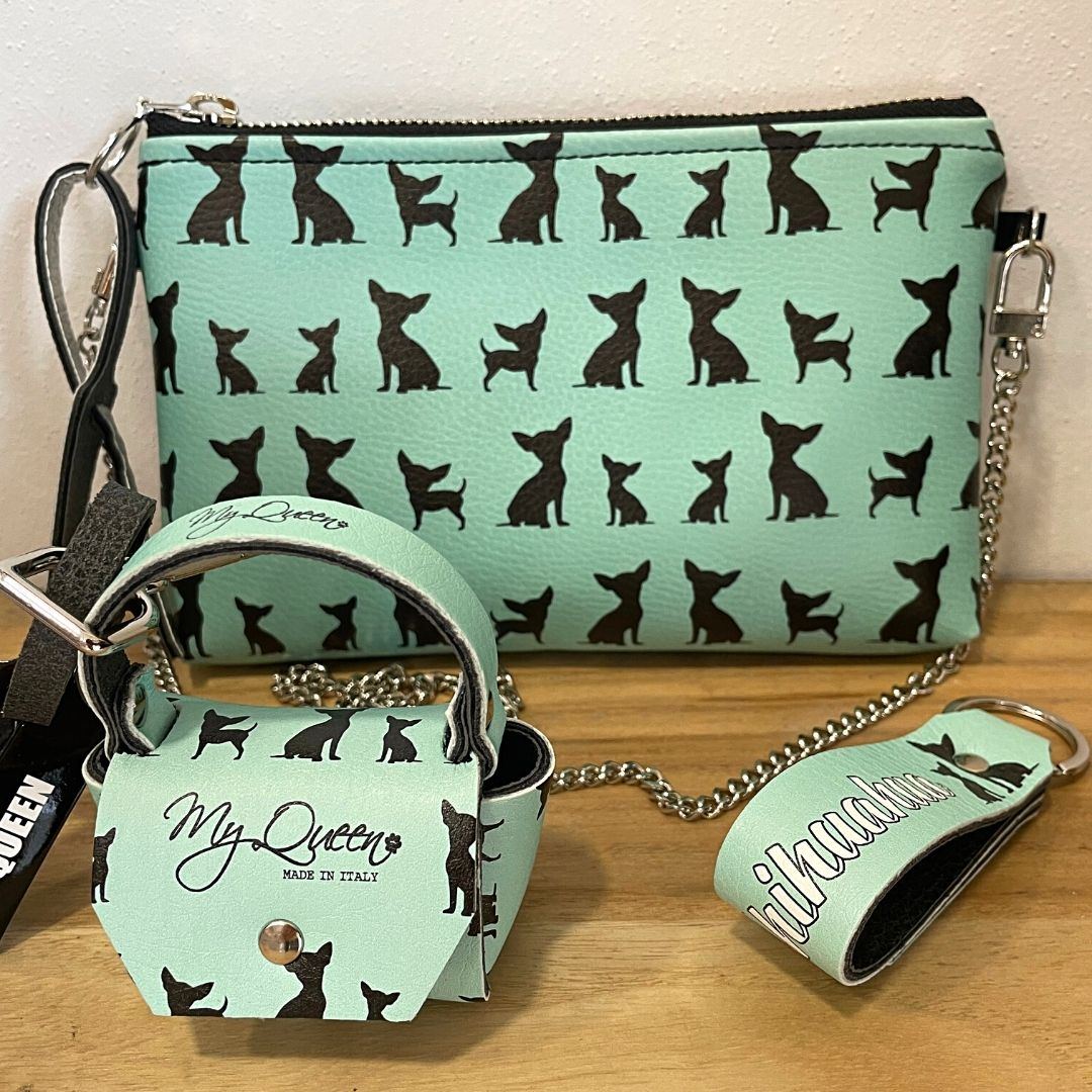 myqueenpet-completo-pochette-portachiavi-portasachetti-verdeacqua-chihuahua