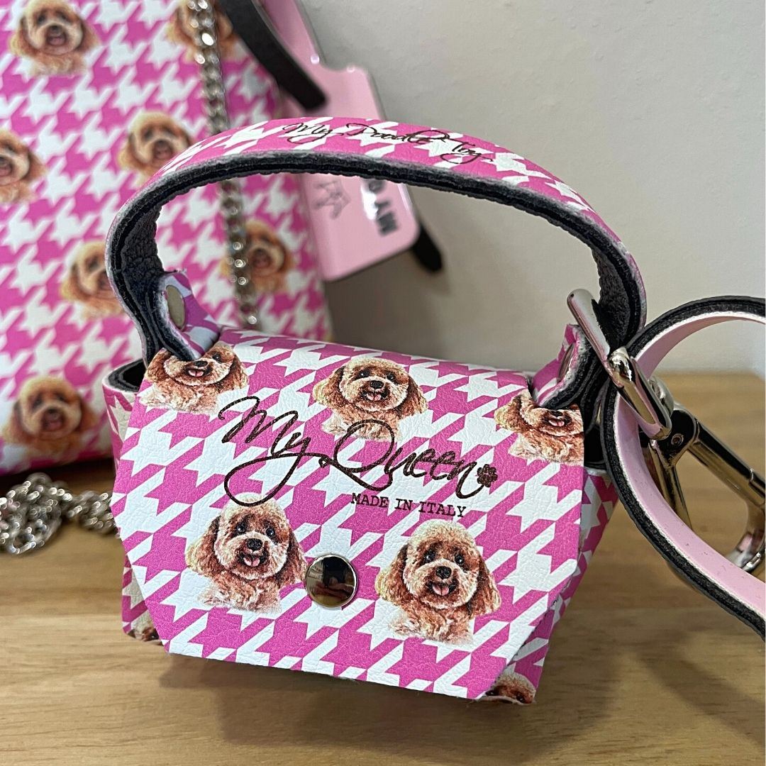Baby Bag Eco Leather Pink Pied de Poule Poodle – A.Mici&Co Boutique