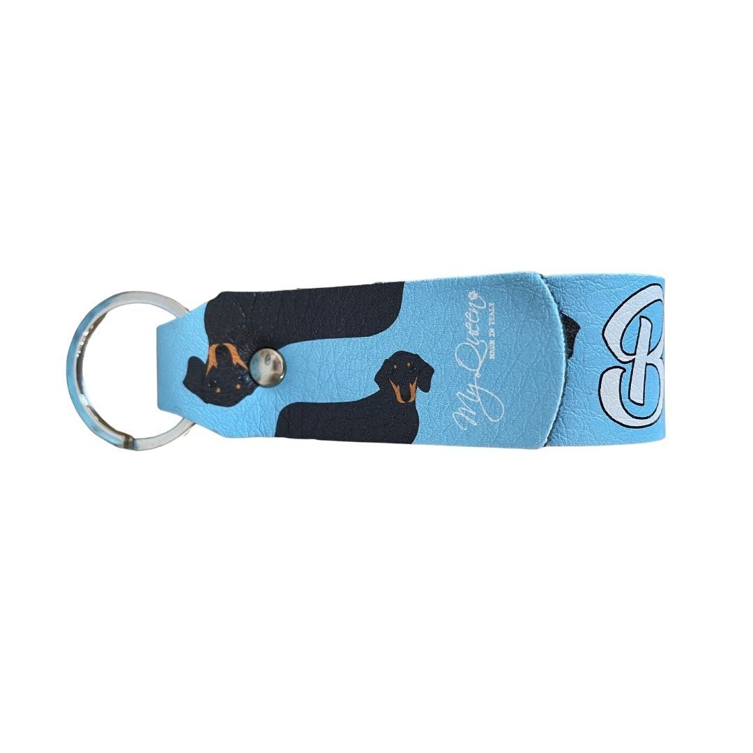 Light Blue Dachshund Eco Leather Keychain – A.Mici&Co Boutique