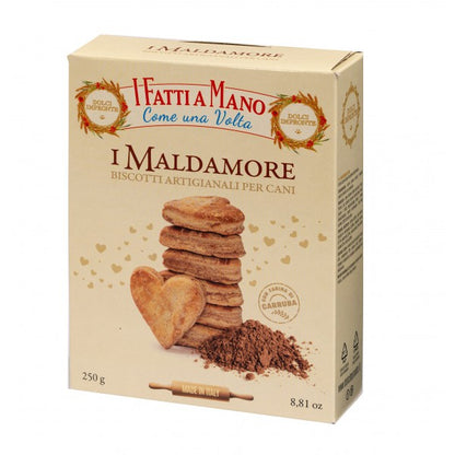 Dolci Impronte Handmade Heart Cookies with Carob Flour - 250gr