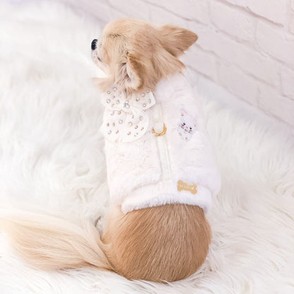 For Pets Only Sparkle Harness Jacket White