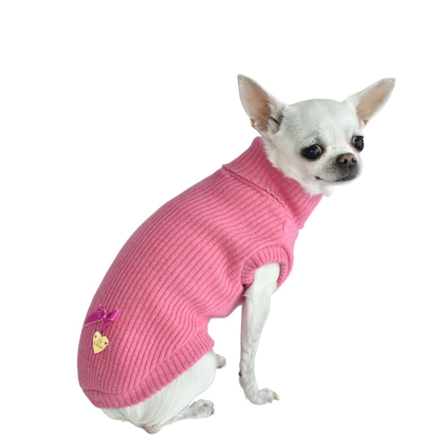 Pet Chérie Magenta Turtleneck Sweater with Bow