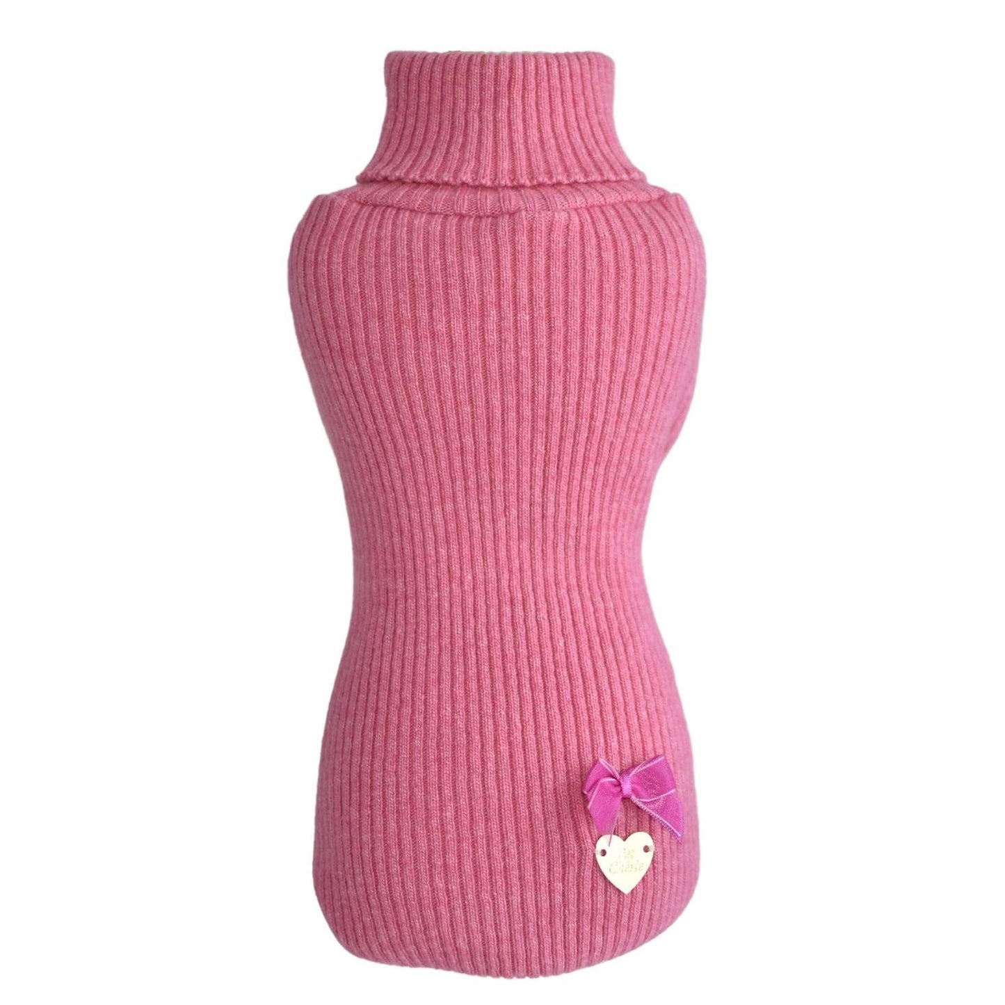 Pet Chérie Magenta Turtleneck Sweater with Bow