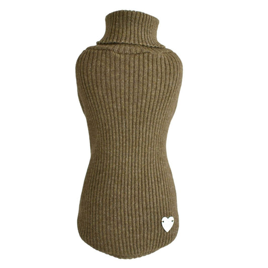 Pet Chérie Green Brown Turtleneck Sweater with Bow