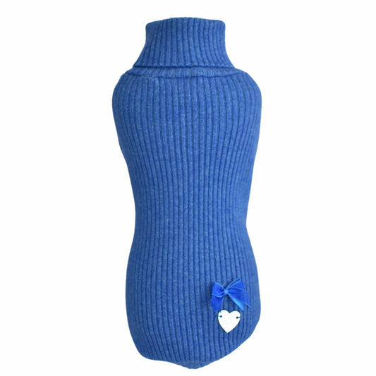 Pet Chérie Blue Sapphire Turtleneck Sweater without Bow