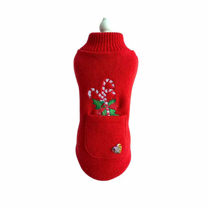 Red Candy Cane Wool Christmas Sweater