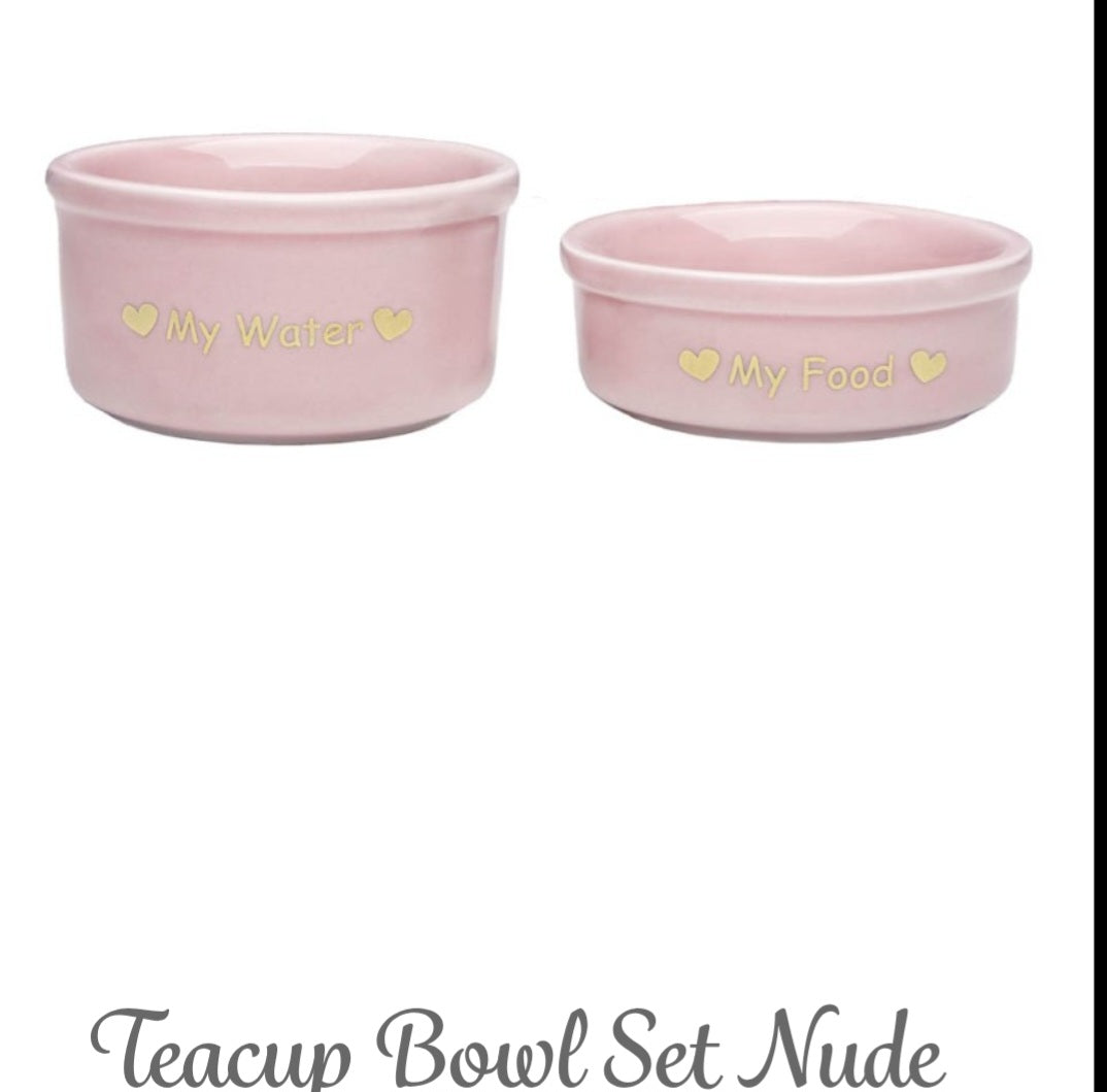 Teacup bowl  set nude