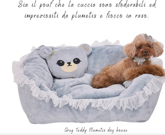 Grey teddy plumetis dog house Teo I'm Cool