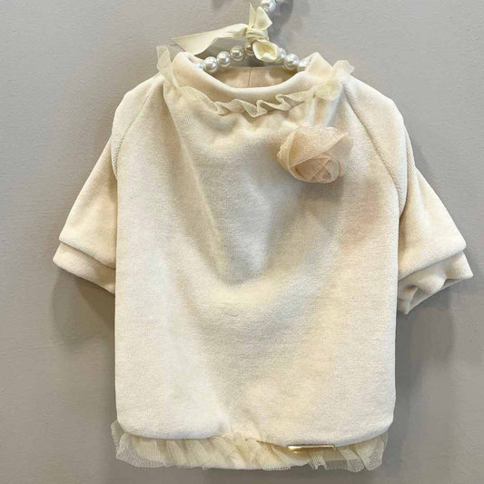 Chic Ivory Bud Pullover in Summer Chenille