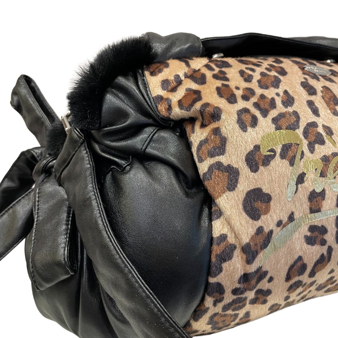 Bag Brigitte Eco-leather Black and Leopard