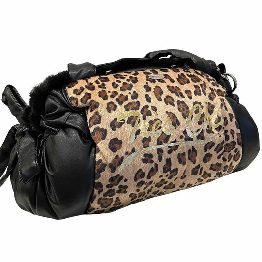 Bag Brigitte Eco-leather Black and Leopard