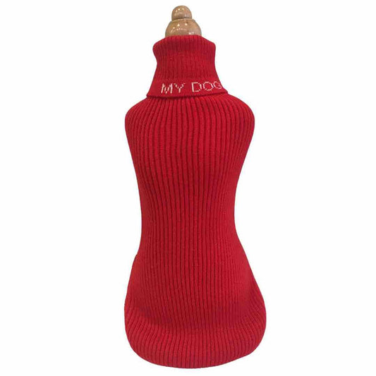 Red Wool Tubular Sweater