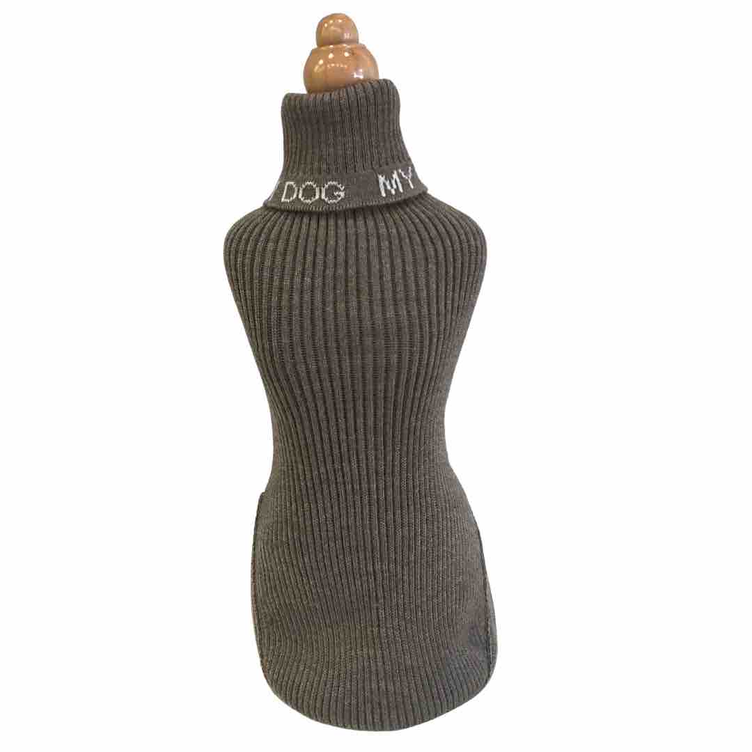 Dove Grey Wool Tubular Sweater