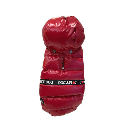 Brand Logo Puffer Down Jacket Red Flame Scarlet