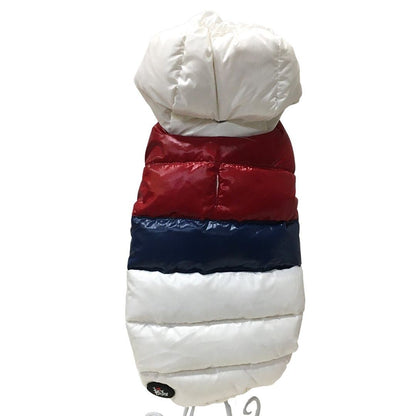 White Red and Blue Tricolor Down Jacket