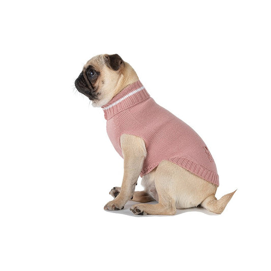 Turtleneck Sweater in Merinos Wool Pink Powder